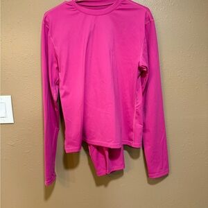 Bright Pink Long Sleeve active wear set